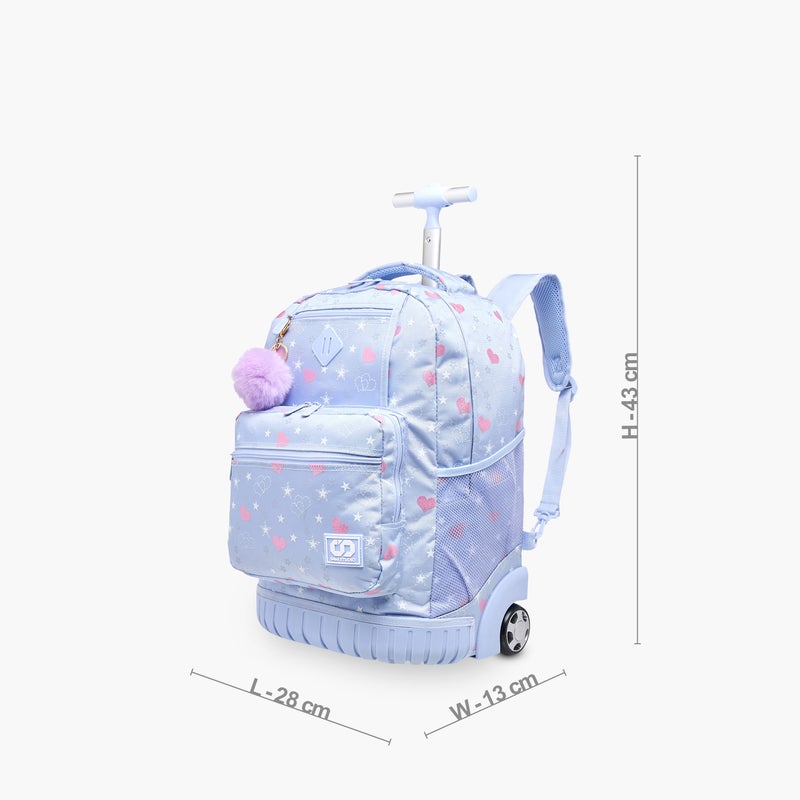 sami_studio Heart Print Trolley Backpack for Girls - Image 2